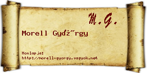 Morell György névjegykártya